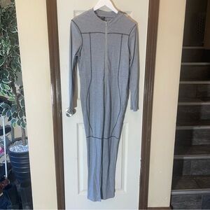SHEIN Gray Long Sleeve Crew Neck Dress